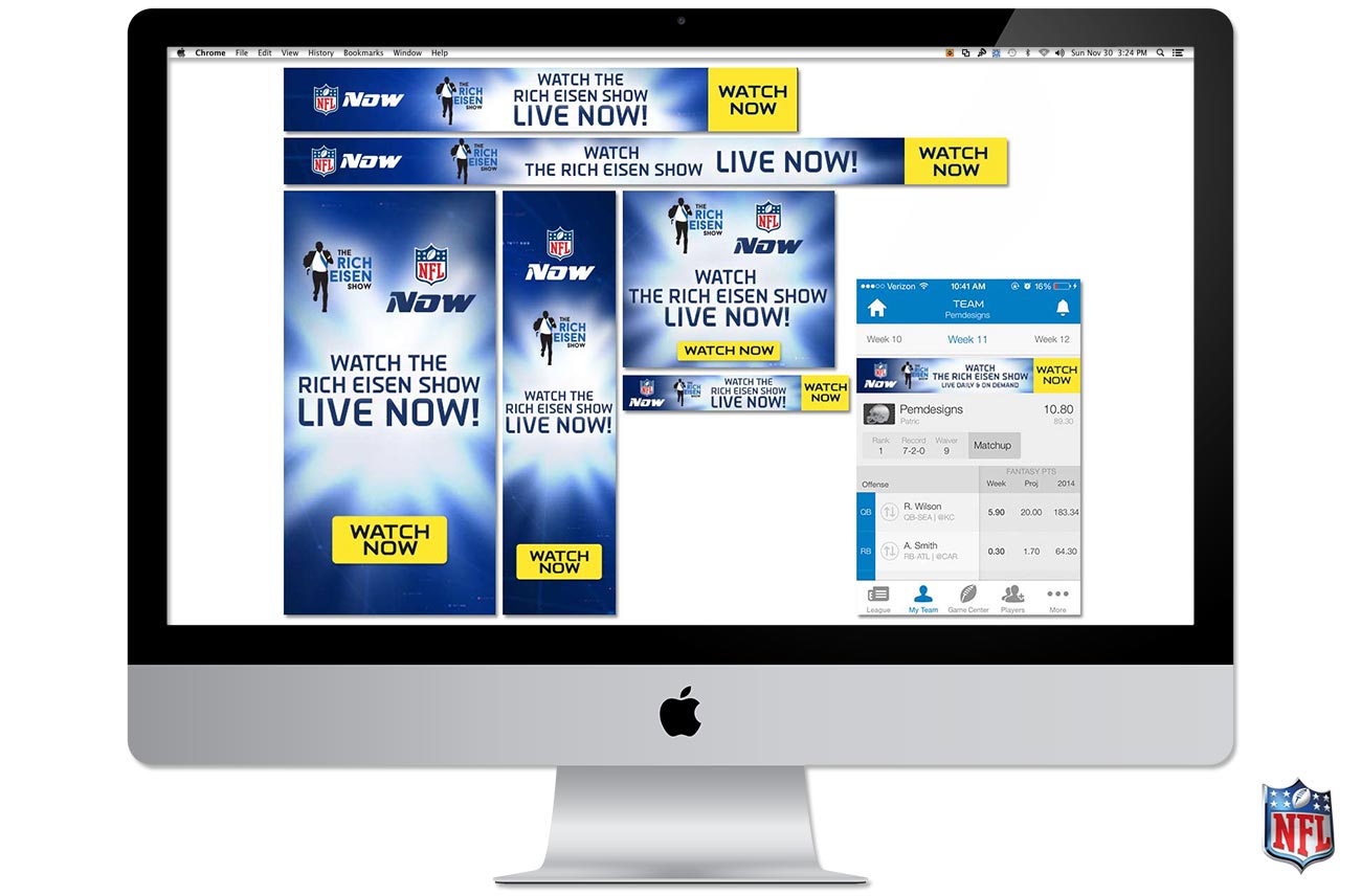 A desktop screen displays multiple news and weather app interfaces.