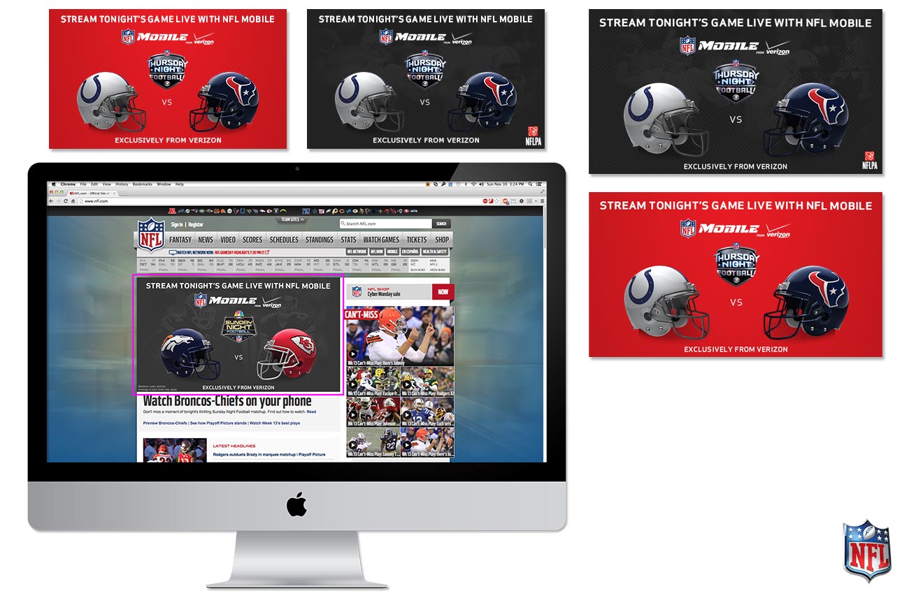 Image showing multiple screenshots of NFL stream login pages on a computer screen.