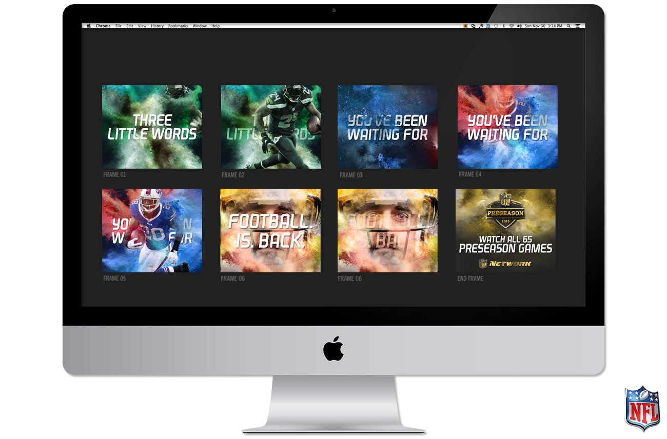 A computer screen displaying a series of movie or game thumbnails.
