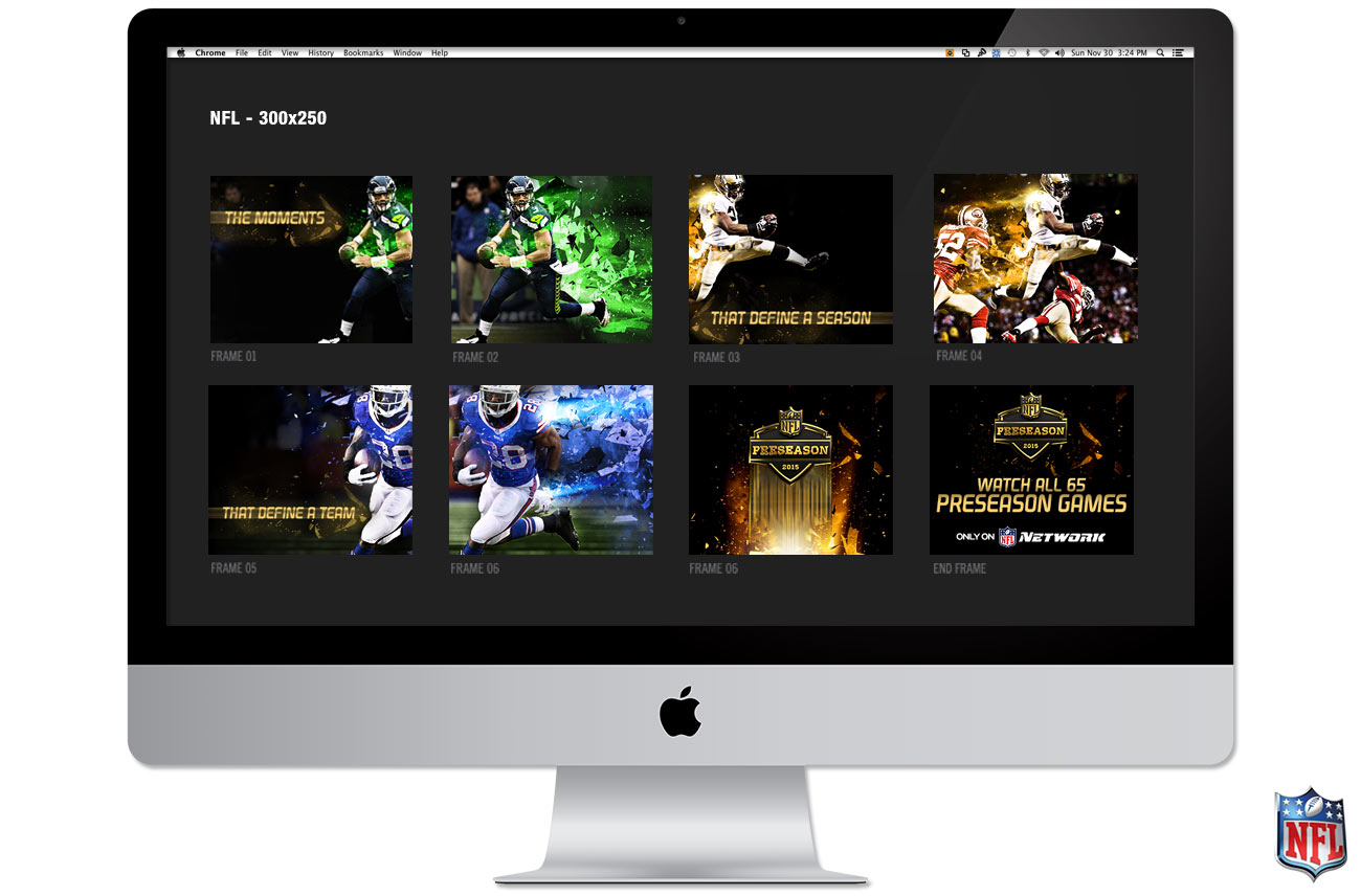 A computer screen showing various sports-themed digital artworks.
