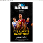 Peacock Sports Big Basketball Women's Vertical Digital Ad.